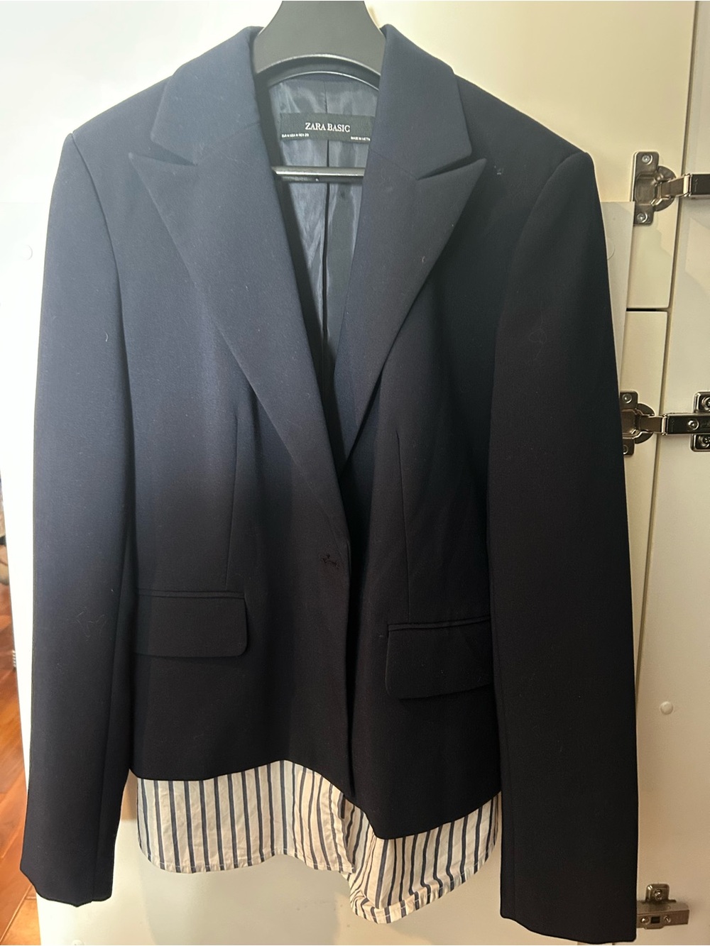 Zara Navy Tailored Blazer Jacket
